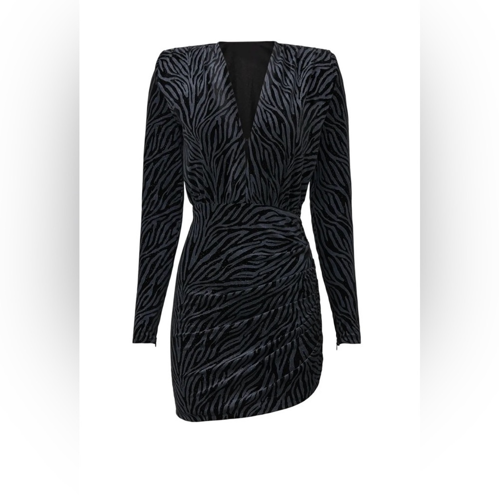 EUC Bronx and Banco- Zebra Print Velvet Dress. Size S